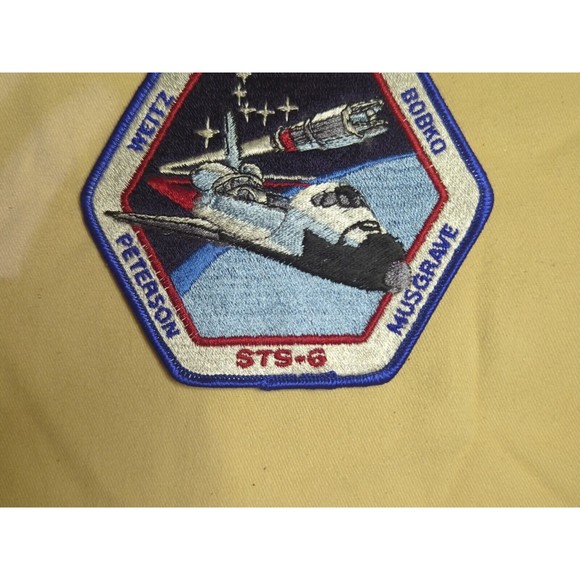 Vtg Original NASA Space Shuttle Challenger STS-6 Mission Patch Hexagon - Picture 1 of 1